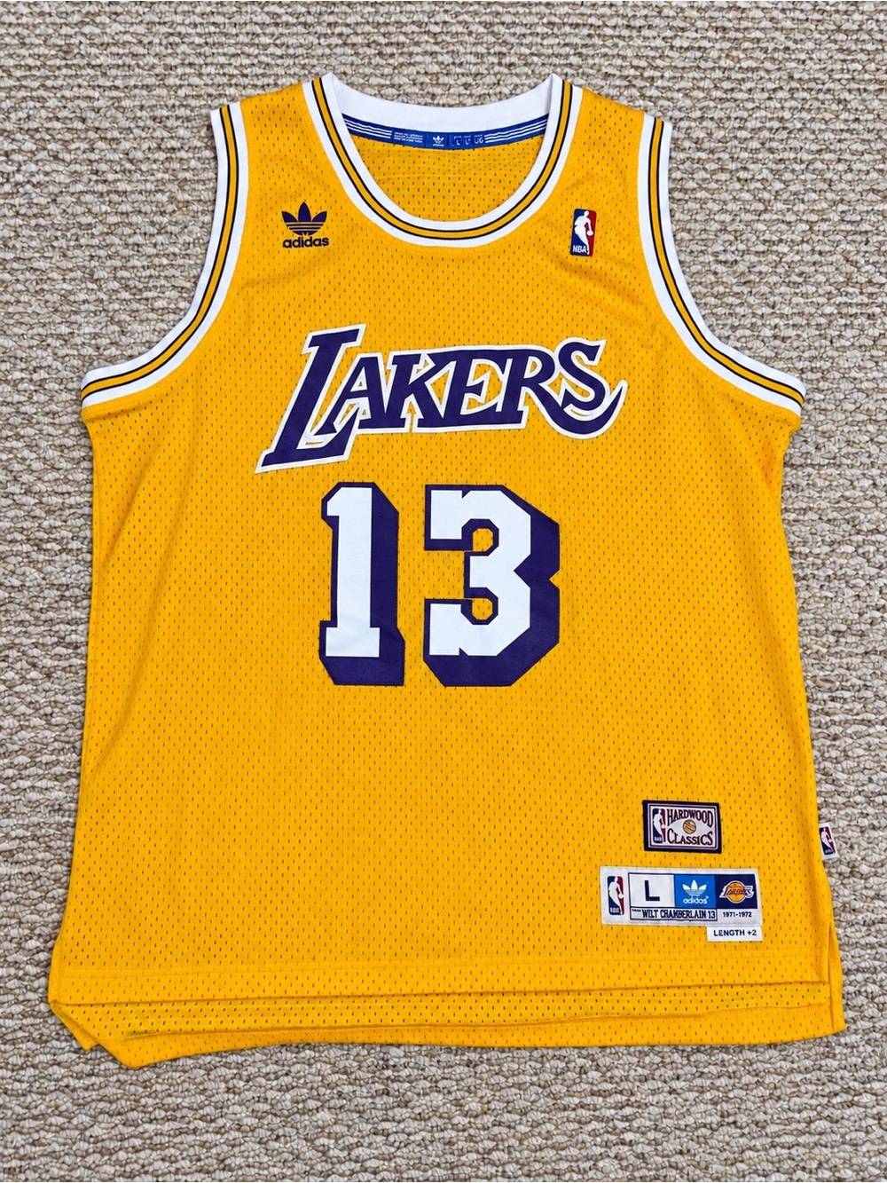 Adidas Lakers Wilt Chamberlain #13 Big Dipper Hardwood Swingman Jersey L +2
